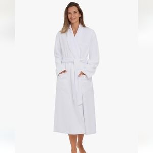 Monarch Cypress Unisex Plush Lined Microfiber Luxury Spa Bath Robe White Xl New